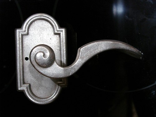 Emtek "NAPOLI" Door Lever Privacy Set #11 Rosette Silver Patina Right Hand 72011 - Picture 1 of 8