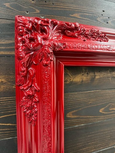 12 x 18 In Stock-Traditional compo XL ornate corners wood frame, High Gloss RED. - Picture 5 of 11