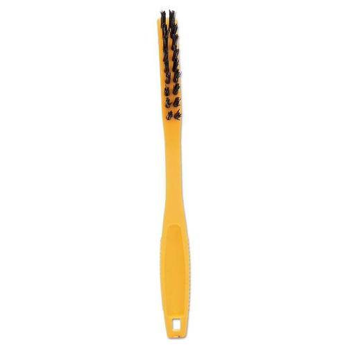 Rubbermaid Commercial Synthetic-Fill Tile & Grout Brush, 8 1/2" Long, Yellow Pla