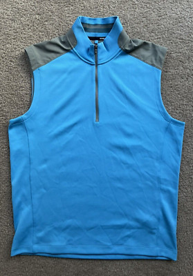 Nike Golf Tour Performance Mens Blue Dri-Fit Training Vest Medium Sports Sweater