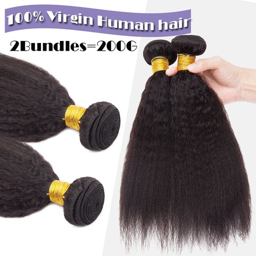 Long Yaki Straight 8A Virign Human Hair Extensions Brazilian Unprocessed Bundles - Bild 8 von 12