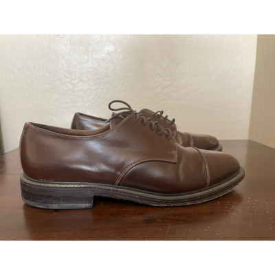 J.Crew Mens Oxford Dress Shoes Brown Black Cap Toe Lace Up  display picture 1