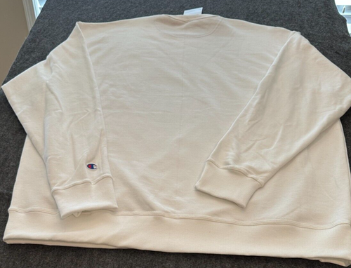 NWT Champion Mens White Crewneck Long Sleeve Sweatshirt SZ 2XL D16 - Picture 2 of 6