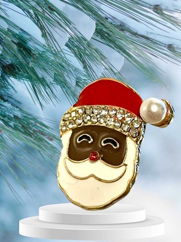 Funkelnde schwarze Weihnachtsmann und Frau Claus Weihnachts Ohrstecker für festlichen Jubel - Bild 2 von 5