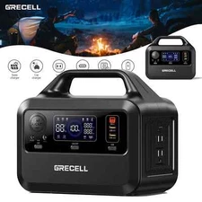 GRECELL Portable Power Station Peak 600W Solar Generator Camping Backup Battery