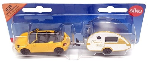 Siku 1/55 Scale 1629 - VW Volkswagen Beetle & Caravan - Yellow - Picture 4 of 5