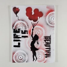 ART - Imitation Banksy Street Art Stencil Painting 16x12 Canvas Modern Art