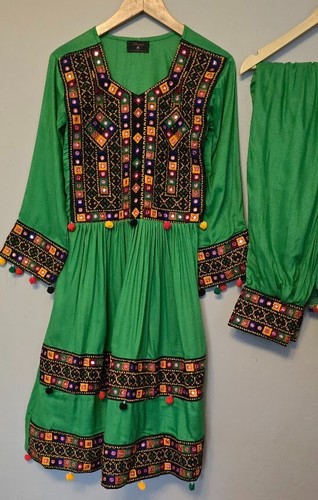 afghan dress for women , frock style traditionalred afghani clothes - Picture 11 of 12