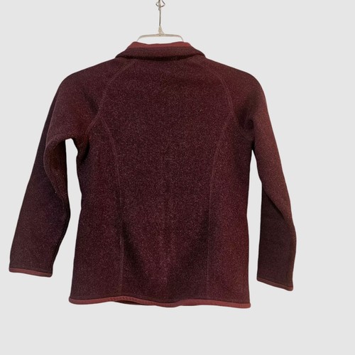 Patagonia Better Sweater Girls Size Medium 10 Maroon Full Zip Fleece Jacket - Picture 4 of 7