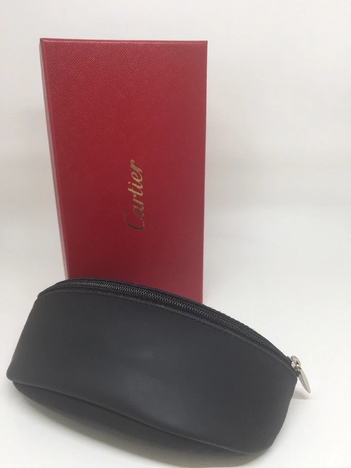 全新 正品 卡地亚 软质保护壳 黑色和灰色 太阳镜 硬盒 整套 — 第 3/4 张图片