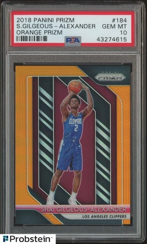 2018-19 Panini Orange Prizm Shai Gilgeous-Alexander RC Rookie 46/49 PSA 10