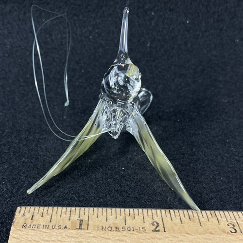 Vintage Clear Glass Bird Christmas Ornaments Larger Bird & Hummingbird Lot Of 2 - Picture 7 of 17