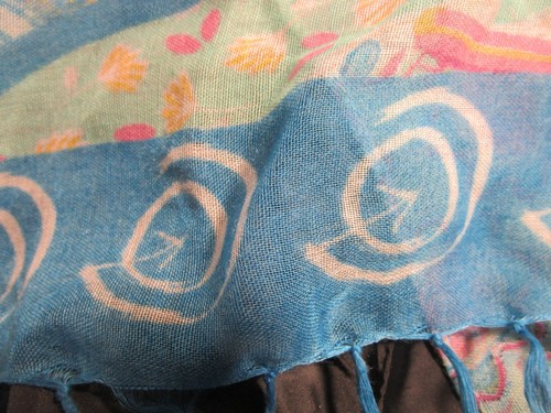 Women Scarf Multicolor Floral Satin Stripe 100% Polyester - Picture 3 of 4