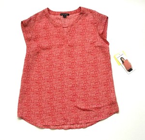NWT-Hilary-Radley-Women-039-s-Printed-Blouse-Orange-Poppy-Size-S-Small