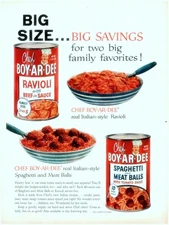 1958 Chef Boy Ar Dee Ravioli Vintage Print Ad Big Size Big Savings 