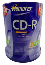 Memorex CD-R 100 Pack  52X  700MB  80 Min Brand New Factory Sealed Discs