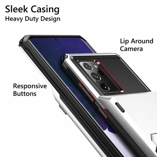 For Samsung S23 Ultra S22 S21 Note20 S20FE S8 Shockproof Card Wallet Holder Case - Imagen 16 de 47