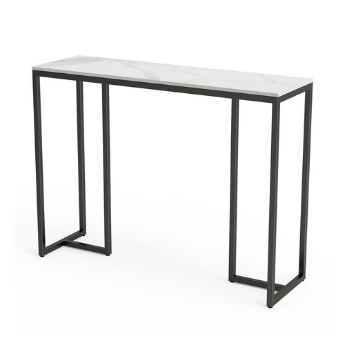 2 Estilos Delgada Blanco Mármol Superior Consola Mesa Entrada Pasillo Mesa de Acento - Imagen 18 de 21