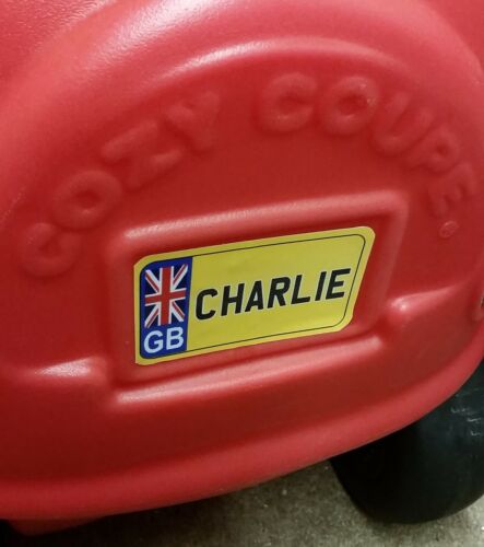 CHOOSE FLAG 3 number plate stickers TO FIT Little Tikes Cozy Coupe car & Trailer - Picture 8 of 9