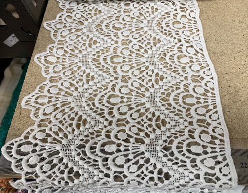 Weiße Baumwolle Häkelborte 8" 21 cm Vintage Stil Hochzeit Schneiderei Handwerk - Bild 2 von 8