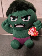 TY Beanie Babies Marvel Hulk Plush 2021 Tags 7 inches