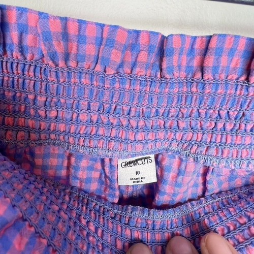 Crewcuts Girls Gingham Smocked Waist Shorts Size 10 Pink & Purple NWT - Picture 2 of 6