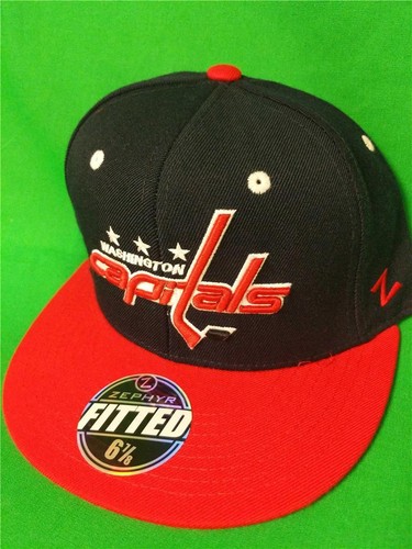 New Washington Capitals Mens Adult Sizes 6 7/8-7-7 1/2 Flatbrim Zephyr Cap Hat - Picture 3 of 6