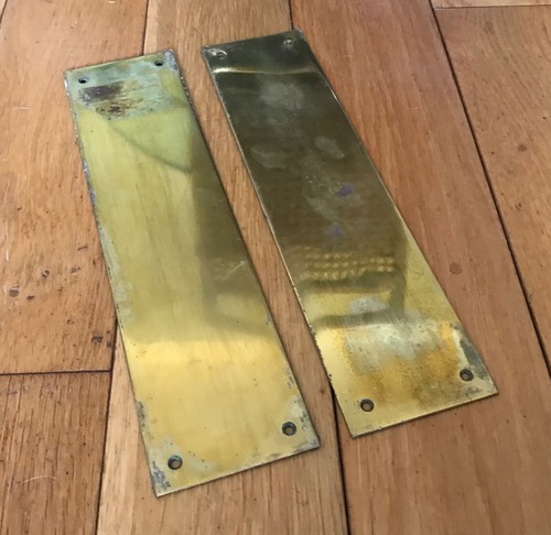 2x Vintage Messing Fingerplatte Drücker Türgriff alt antik Ref1 - (DD)