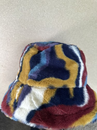 Women's Fuzzy Bucket Hat Cap Winter Soft Warm Furry Adjustable Tie Dye - Bild 2 von 3