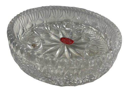 Fostoria PRINZESSINNENHAUS 24% Bleikristall 3 Lite Kegel Kerzenhalter Herzstück - Bild 1 von 14