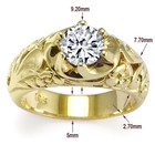 HANDMADE MEN'S 18K YELLOW GOLD & NATURAL WHITE SAPPHIRE RING ROCOCO DESIGN R1720 — photo 2