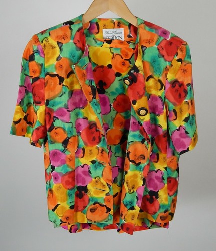 Richie Freeman for Teri Jon Linen Top/Silk Skirt 100% Size 10 - Picture 4 of 8