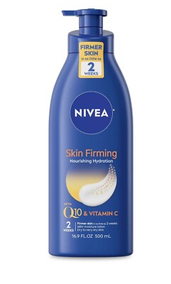NIVEA Nourishing Skin Firming Body Lotion with Q10 and Vitamin C, 16.9 Fl Oz