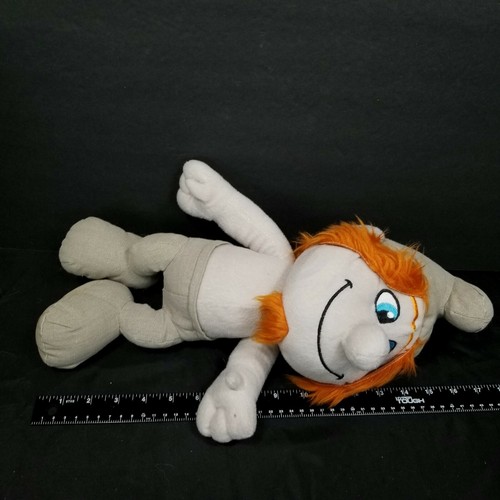 The Smurfs Grey Red Hair Brown Pants Hat Plush Stuffed Animal Kellytoy Large 16" - Picture 4 of 7
