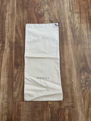 Autentico Gucci avorio bianco e marrone scarpe uomo sacchetti antipolvere marsupio logo coulisse - Foto 2 di 21