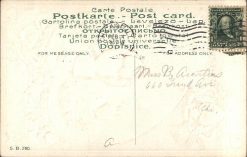 Valentine/Women To My Valentine S.B. Antike Postkarte 1c Briefmarke Vintage - Bild 2 von 2