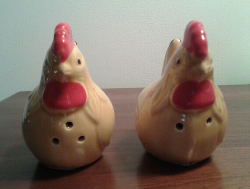 SALT AND PEPPER SHARKER SET BEARS CHICKENS APPLES CHIPMUCKS NC MOUNTAINS TEXAS - Picture 2 of 12