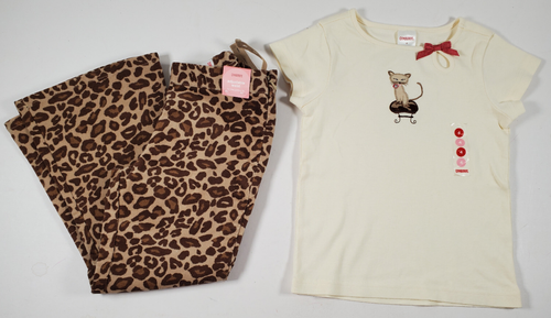 NWT Gymboree Glamour Cat 2 piece Outfit Size 4 Adjustable Waist Flare Legs