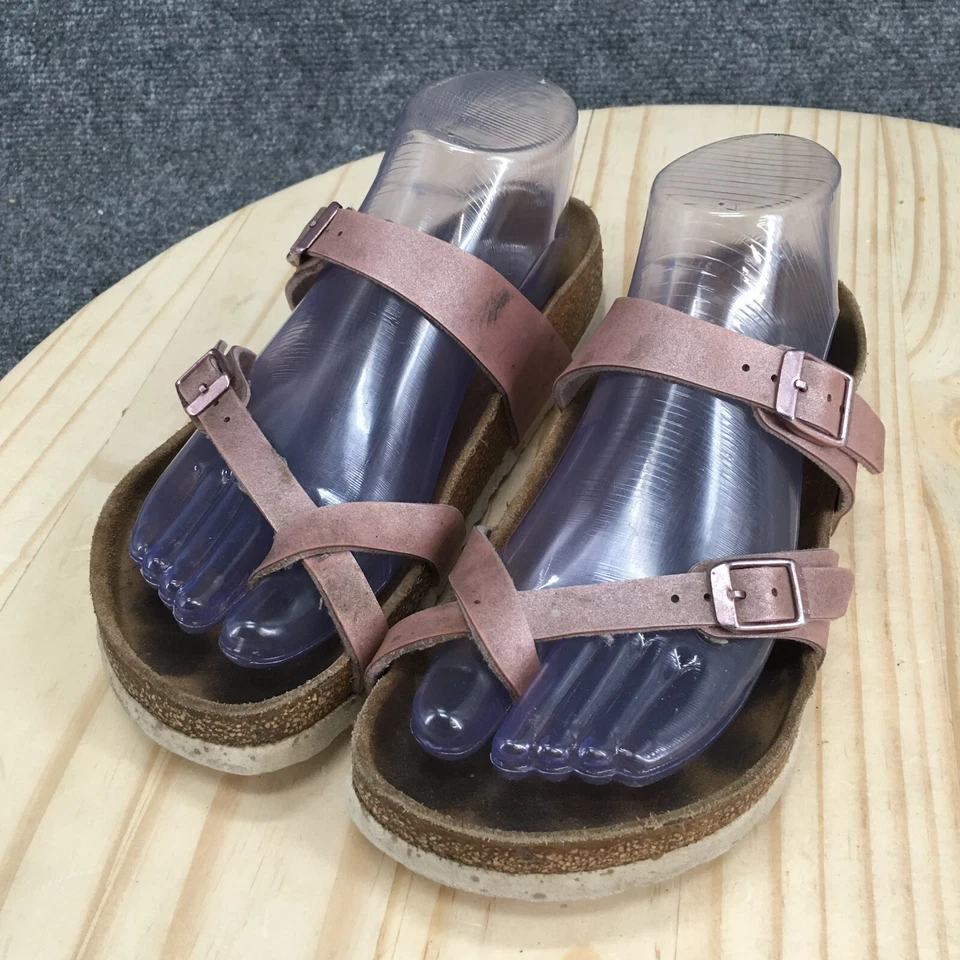 Sandalias Birkenstock Mujer 37 Mayari Chanclas Cuero Rosa Puntera Lazo Informal Foto 3 de 4