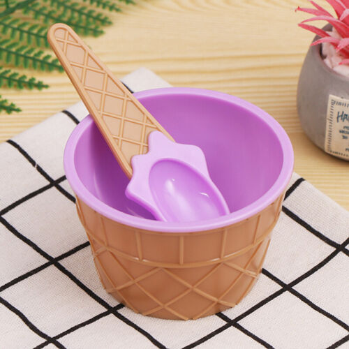 Children's Ice Cream Dessert Bowls & Matching Spoon Wafer Dessert Bundle Sets - Picture 9 of 23