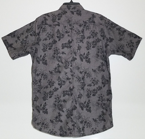 Subculture Short Sleeve Floral Button-Up Shirt – Gray & Black – Men’s Size L - Picture 5 of 10