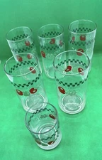 Vintage MCM Libbey Crisa 5-16oz Tumblers Plus 1-Juice Glass