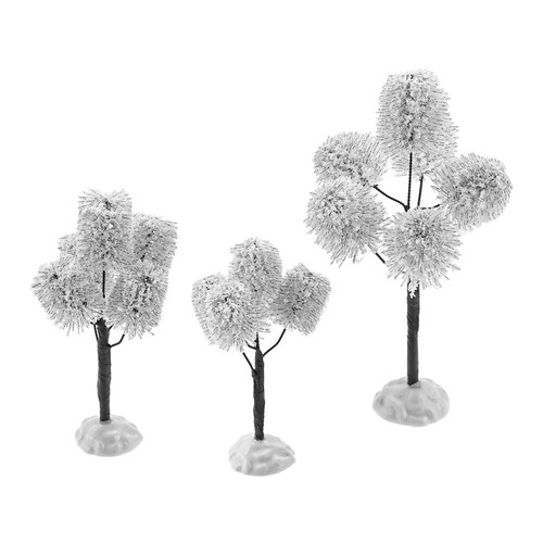 12Pcs Christmas Tabletop Trees Model Halloween Village Winter Snow Frost Trees - Picture 4 of 14