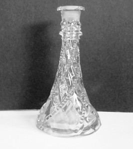 Antique-EAPG-Glass-Bud-Vase-Cruet-Swirled-Beads-Raised-Columns-Polished-Pontil
