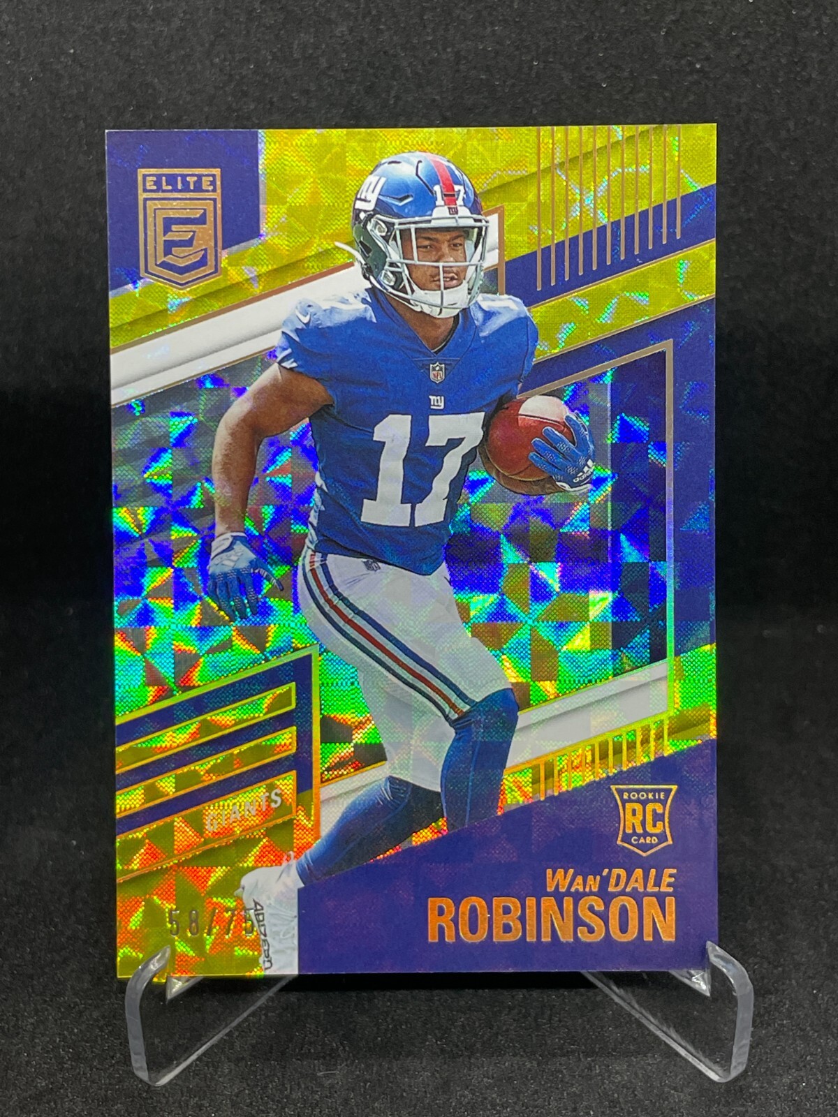 Wan'Dale Robinson 2022 Panini Elite Yellow #153 Giants RC SP /75