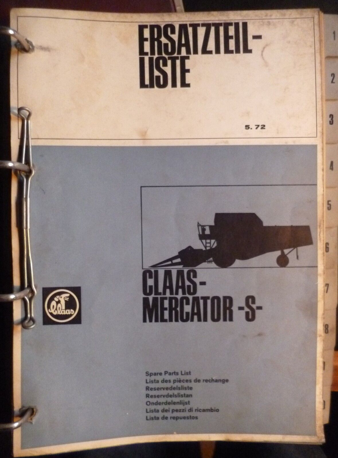 Claas Kombajn zbożowy Mercator Katalog części zamiennych