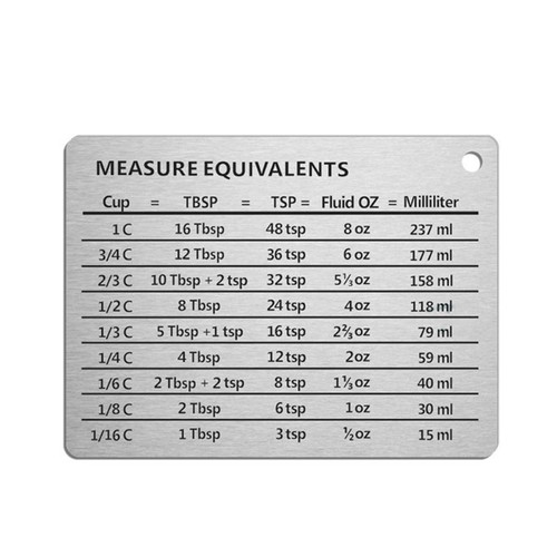 Kitchen Stainless Steel Scale Plate Measuring Cup Spoon Unit Conversion