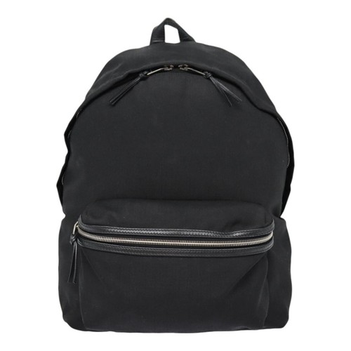 SAINT LAURENT Classic Hunter Backpack Canvas Black Silver Auth yk14364 - Picture 13 of 24