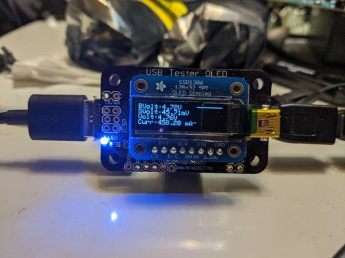 FriedCircuits DP5031 USB tester/power meter w/ SSD1306 OLED backpack