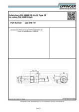 VDI30, Collet chuck 30x25, Type E3 for collets DIN 6388 Ortlieb, 222.010.150
